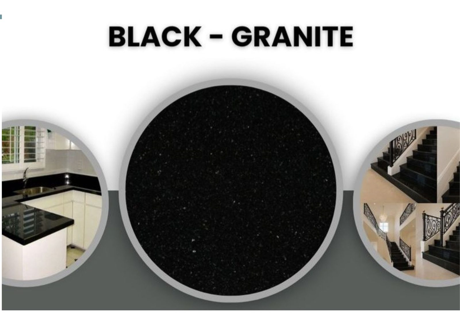 Black granite slab