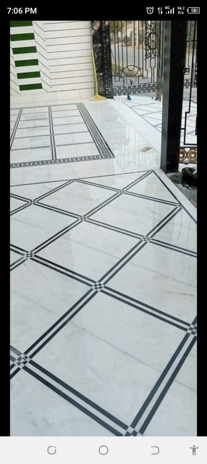 Finished marble flooring design