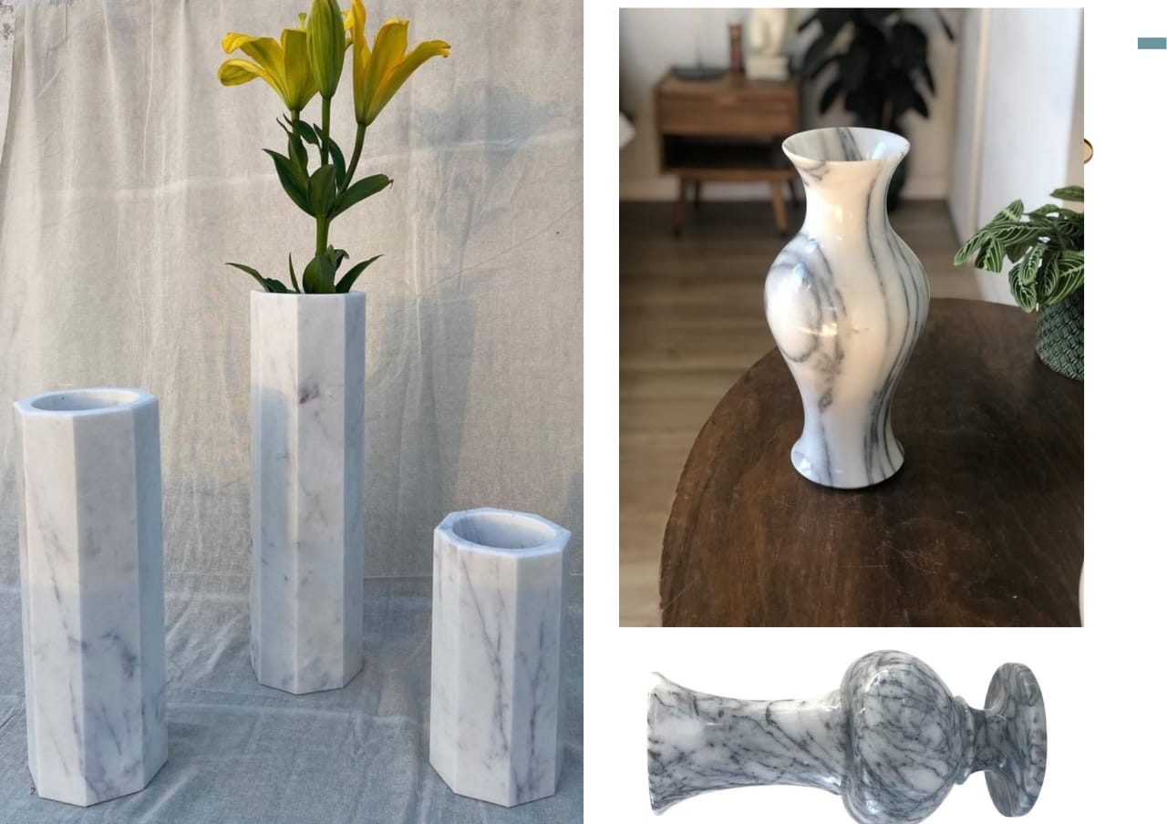 Custom marble jug and decorative accessories