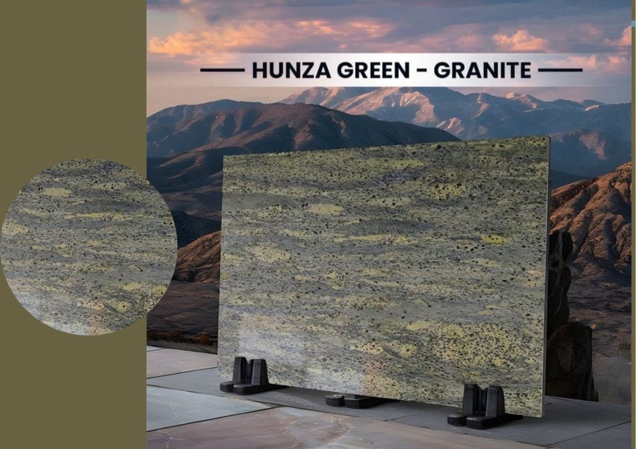 Hunza green granite slab