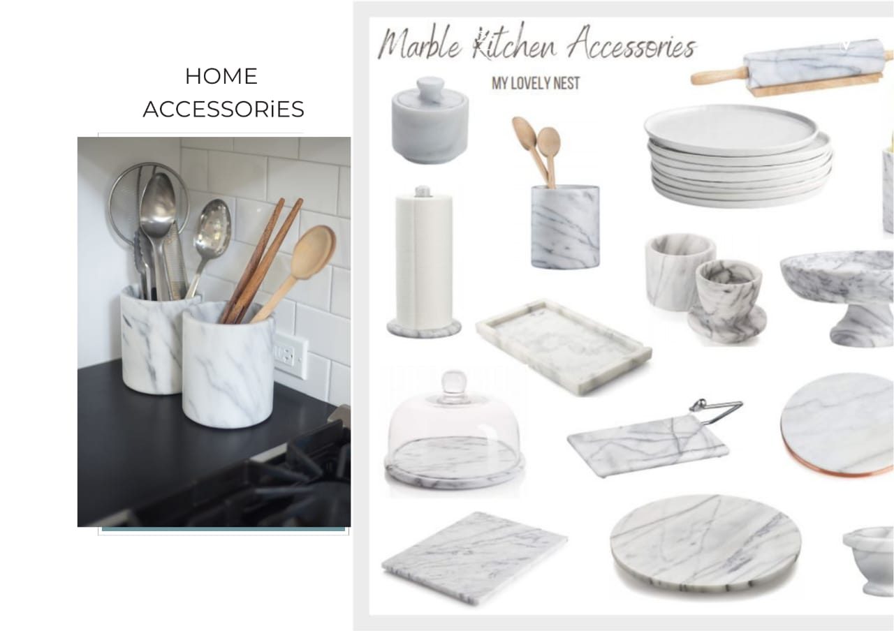Marble kitchen counter accessories