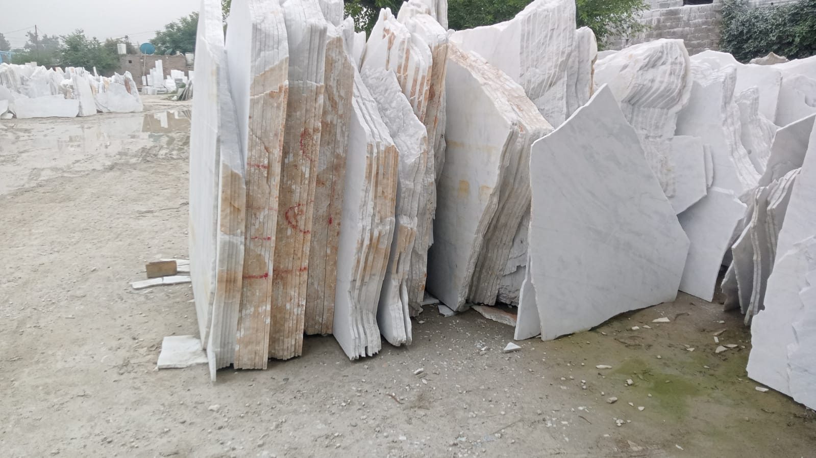 Raw stone at the Meezan Marble and Minerals yard in Peshawar