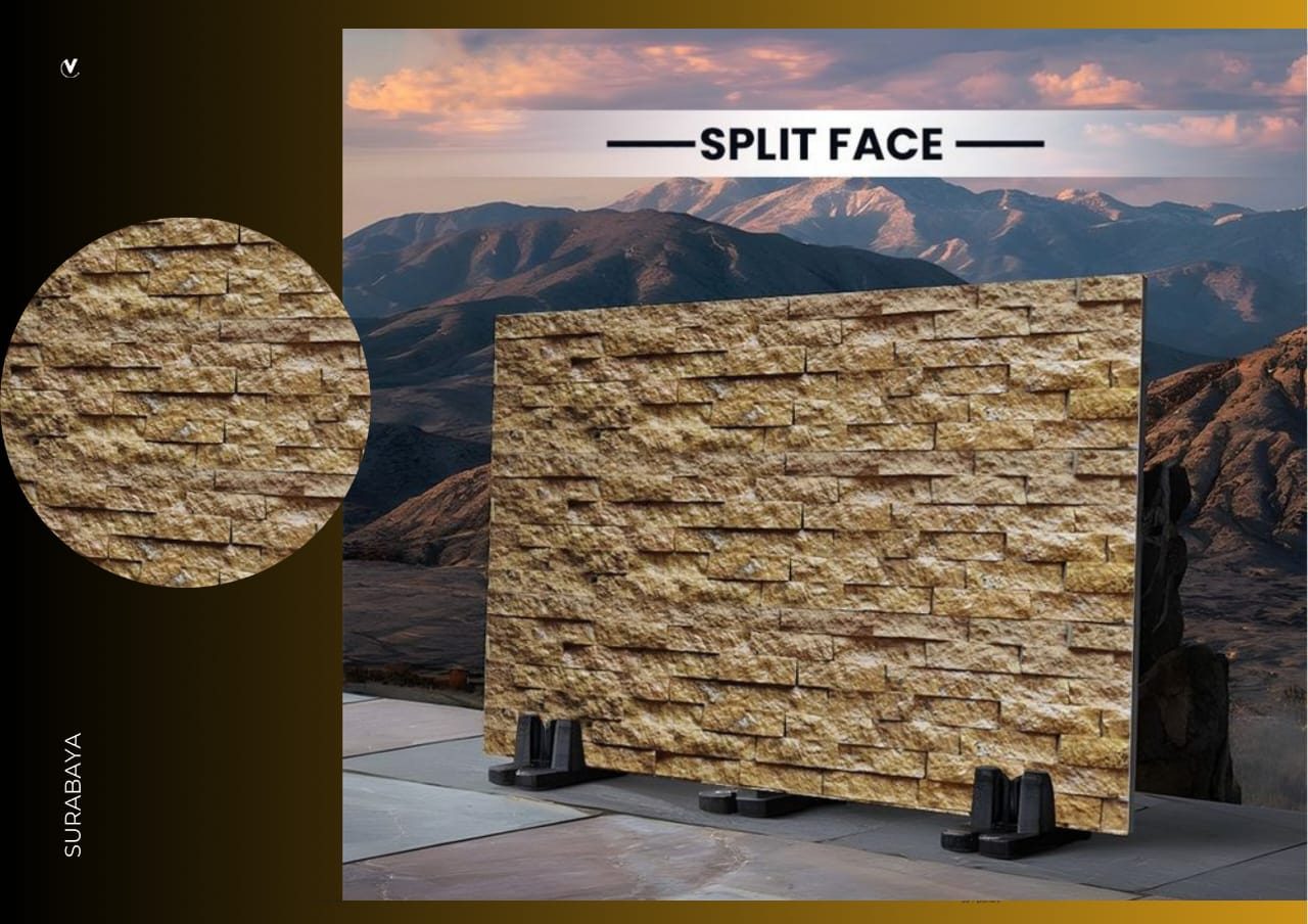 Split face wall cladding