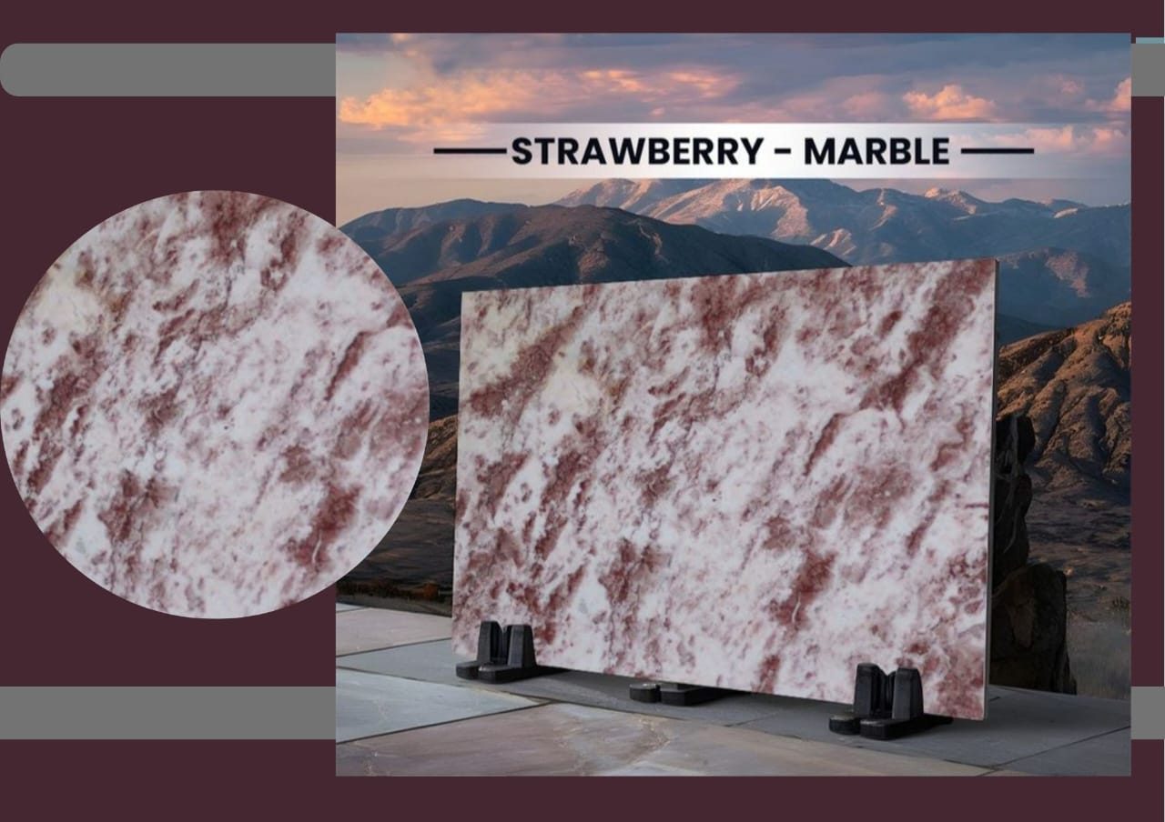 Strawberry marble slab