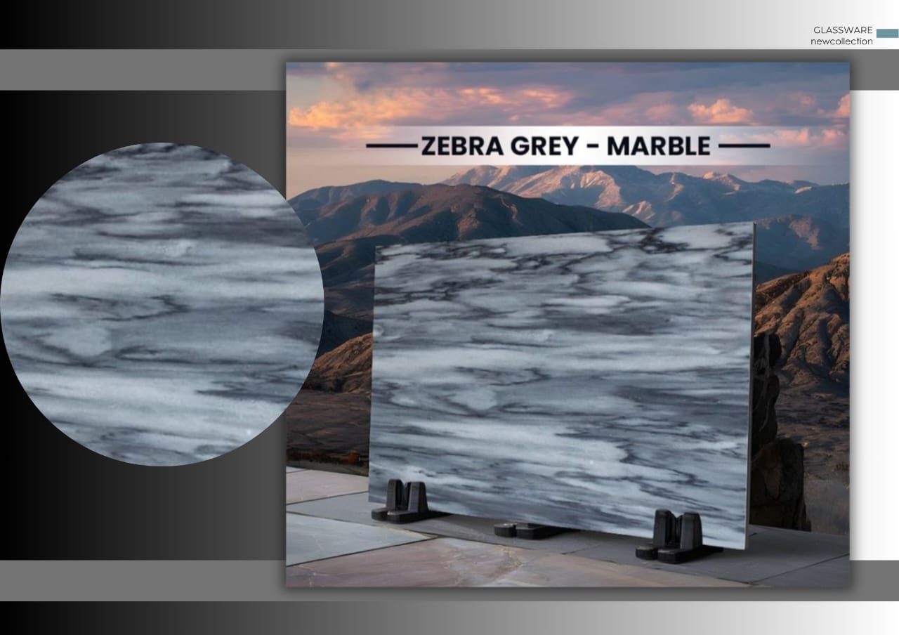 Zebra grey marble slab
